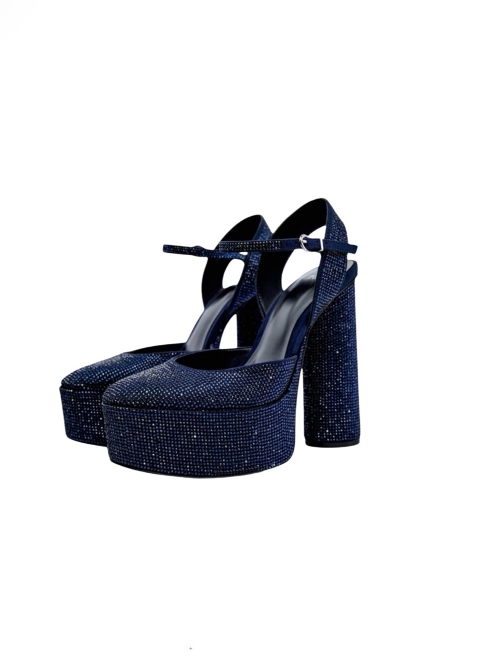Zara Blue Rhinestone Platform Heels